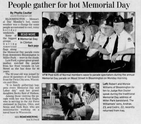 People gather for hot Memorial Day